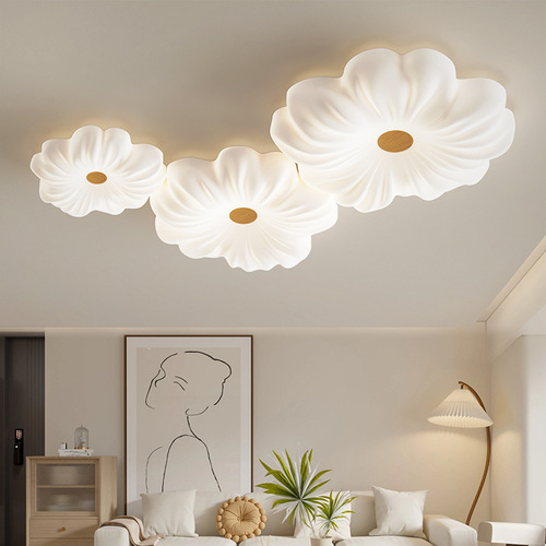 Eye-protection LED full-spectrum whole-house cream-style ceiling lamp for living room bedroom Zhongshan lighting fixture modern minimalist