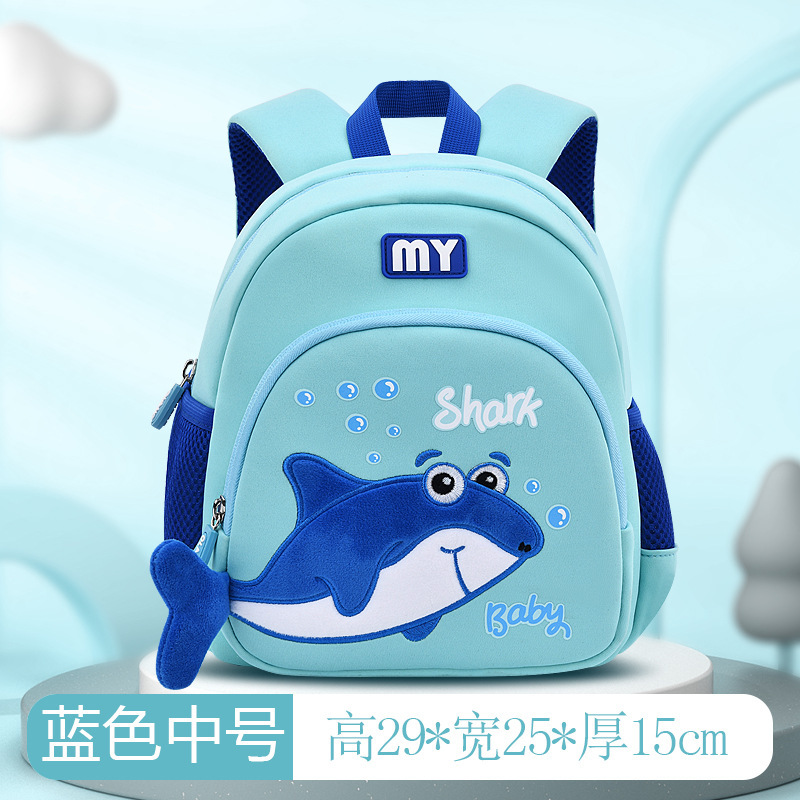 Nuevo tiburón lindo kindergarten Mochila pequeña, mediana y gran clase de protección de la columna vertebral material de buceo niños mochila fabricante en stock