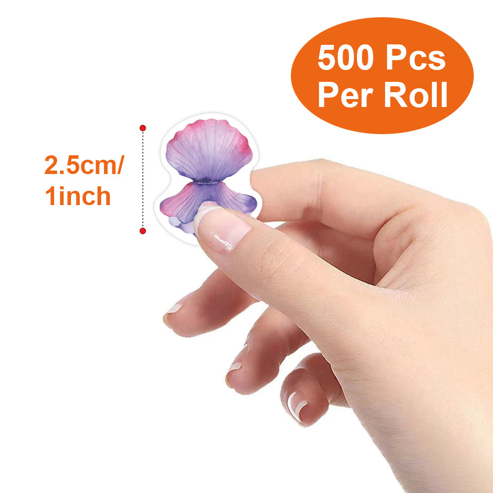 500개 | 롤, 2.5CM 외계 바다 동물 스티커 장  선물 상자 자체 접착 스티커 라벨