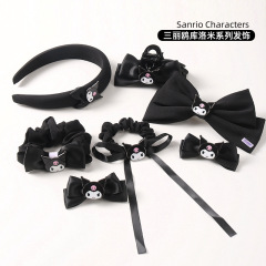 Sanrio genuine cute cartoon cute Kuromi series hair accessories headband hairpin hairband high-looking girl heart