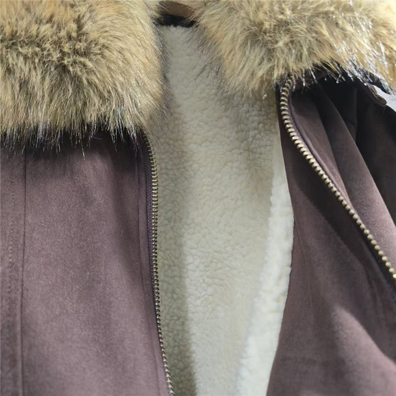 América pequeña fragancia Meirard marrón locomotora chaqueta de algodón mujer 2025 chaqueta de invierno gruesa chaqueta de algodón