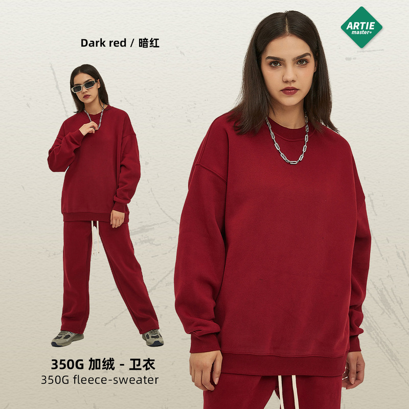 ARTIE 紳士服丨2025 秋冬新ファッションブランド 350 グラムドーパミンプラスベルベット肥厚ルーズラウンドネックメンズスウェットシャツ|undefined
