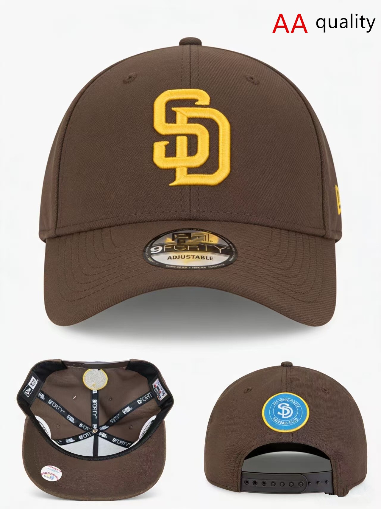 Comercio exterior transfronterizo al por mayor 2026 AA gorra de boca de pato bordado tridimensional ajustable gorra de hip-hop Yankees Dodgers