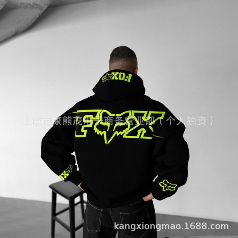2025秋季新款 爆款热销FOX狐狸跨境潮牌连帽卫衣男女秋冬款连帽衫|undefined