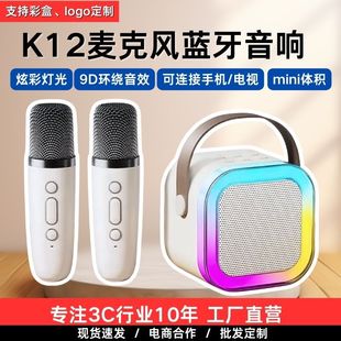 Factory direct cross-border K12 microphone Bluetooth audio song request wireless all-in-one home KTV children singing karaoke