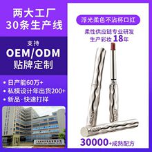 代加工定制浮光柔色不沾杯口红贴牌不掉色雾面低饱和OEM工厂定做
