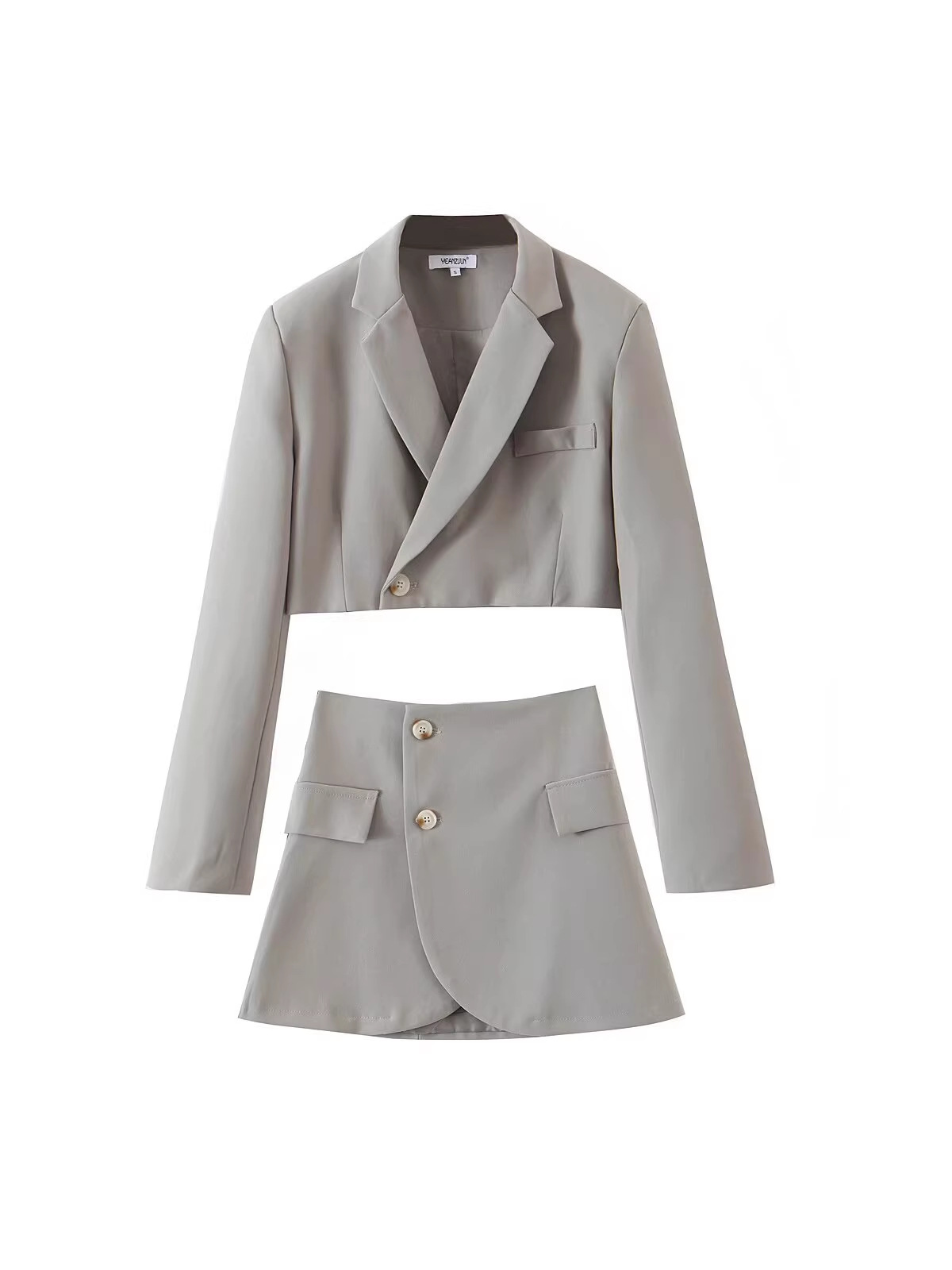 Qadın Qısa Blazer və Etek Dəsti, Yay Üçün