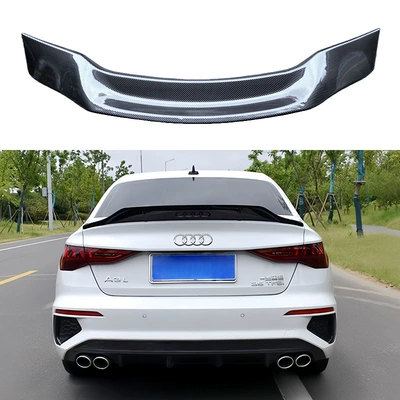 Applicable to 2021-2023 Audi A3L models: RS3-style carbon fiber roof spoiler, no drilling required (Fixed wind wing)