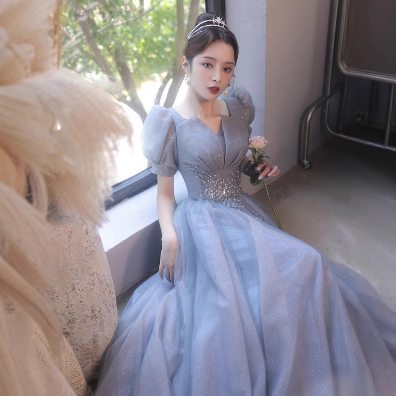 Banquet Evening Dress for Women 2026 Spring New Style Petite Socialite Elegant French-Style Banquet Dress Physical Store Supply