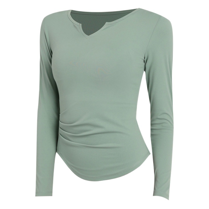 Nuevos deportes europeos y americanos top de manga larga para mujer ropa de yoga ajustada corriendo ropa casual de secado rápido ropa de entrenamiento sexy delgada