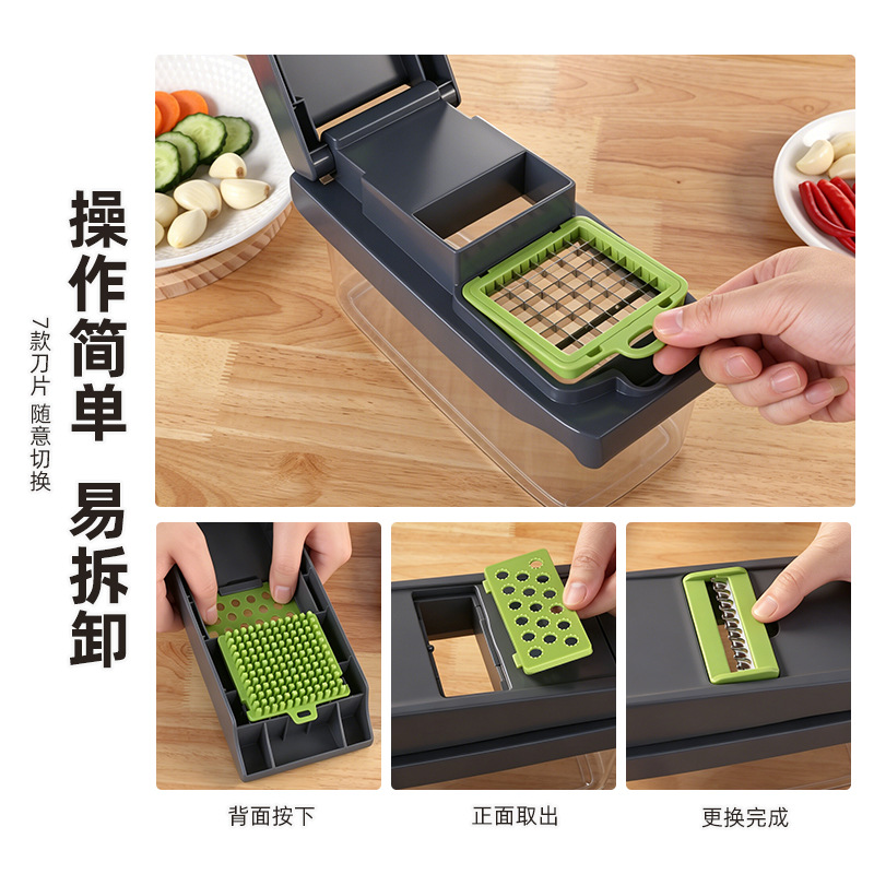 Cortador de verduras multifuncional transfronterizo, máquina comercial para cortar en cubos y triturar, máquina doméstica para cortar y triturar patatas