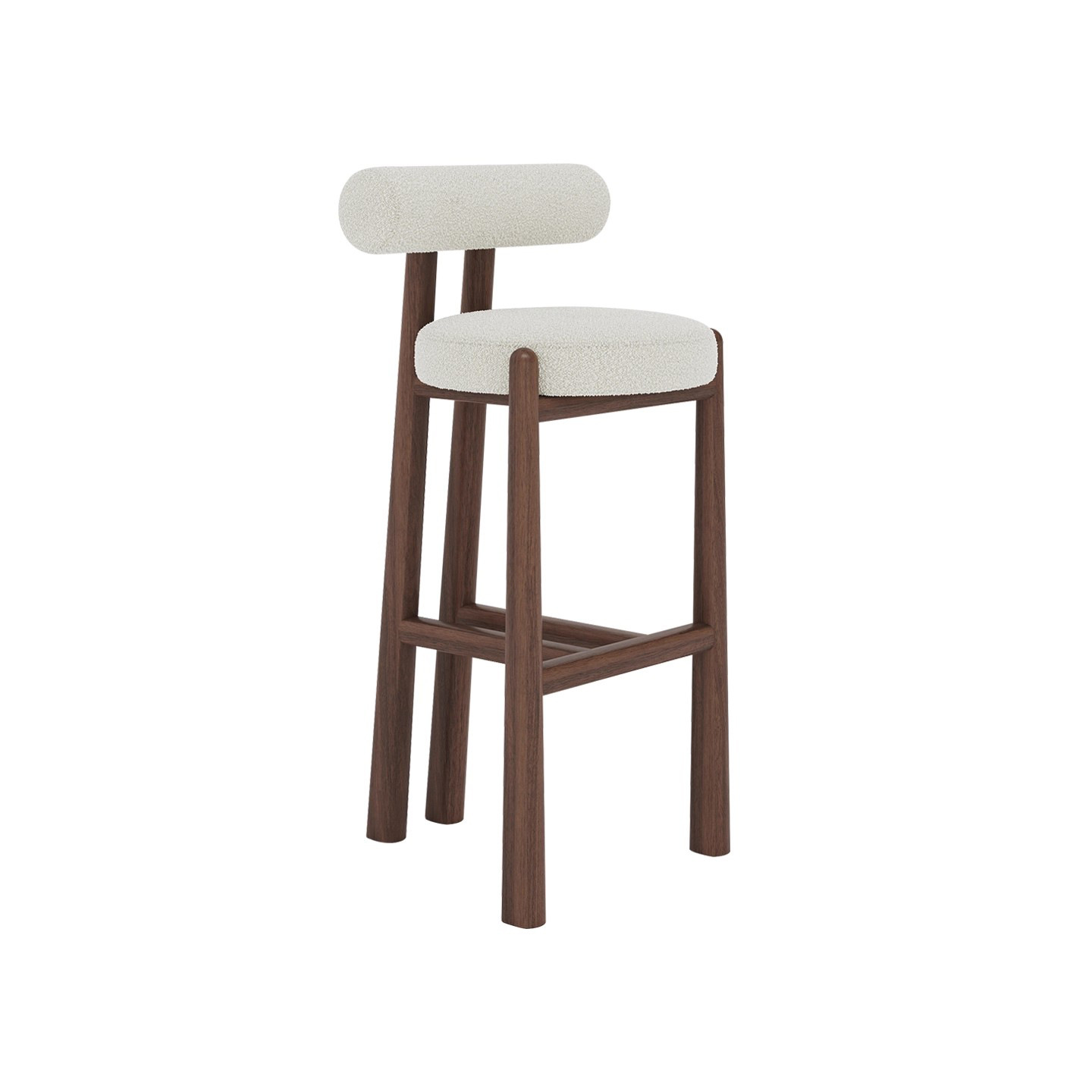 French Bar Chair Solid Wood Mid-Century Style High Stool Home Island Dining Chair Ash Wood Designer Bar Chair