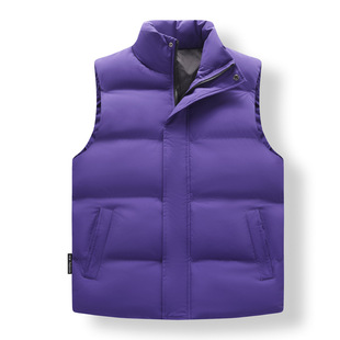 Vest men's coat autumn and winter New down cotton vest casual stand collar sleeveless solid color fashion vest coat top