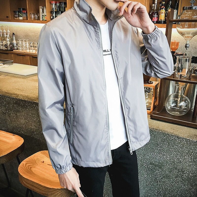 Casual New Style Stand-Up Collar Trendy Thin Sportswear Korean Style Jacket for Young and Middle-Aged Men, Stylish for Spring and Autumn