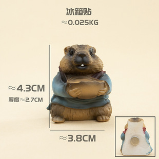 Resin Groundhog New Magnetic Refrigerator Magnets, Trending Internet Sensation Nezha Series, Chinese Style Decorations