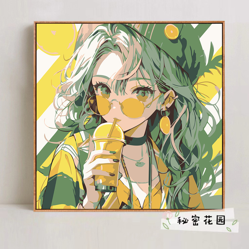 宮崎駿デジタル油絵DIY手描きぬりえ夏目友人帳ポニョ二次元アクリル画インスタ風|undefined