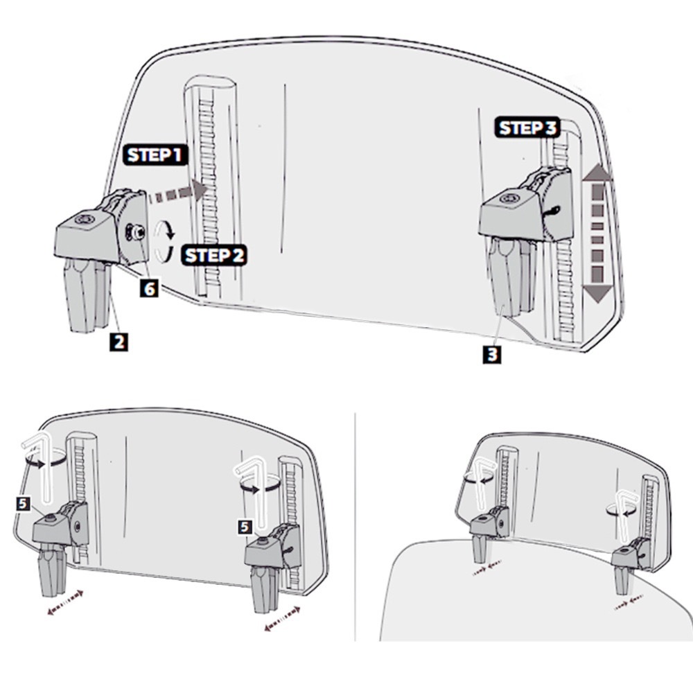 Suitable for Kawasaki, Honda, Bmw, Yamaha, Suzuki. Modified Height-Adjustable Small Windscreen, Adjustable Small Wind Deflector, Cross-Border Hot-Selling Item