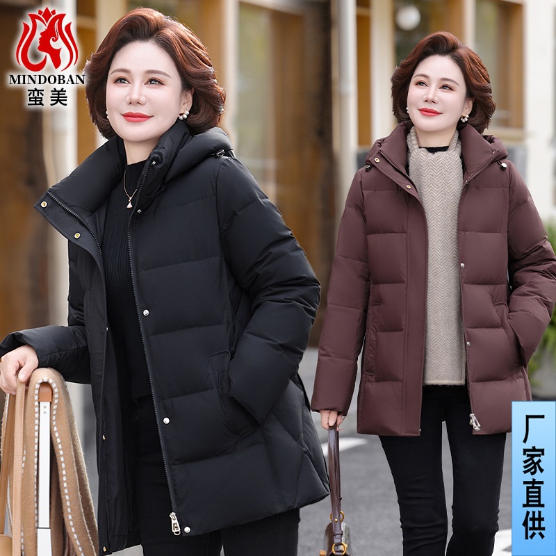 Long fashionable keep warm velvet down jacket