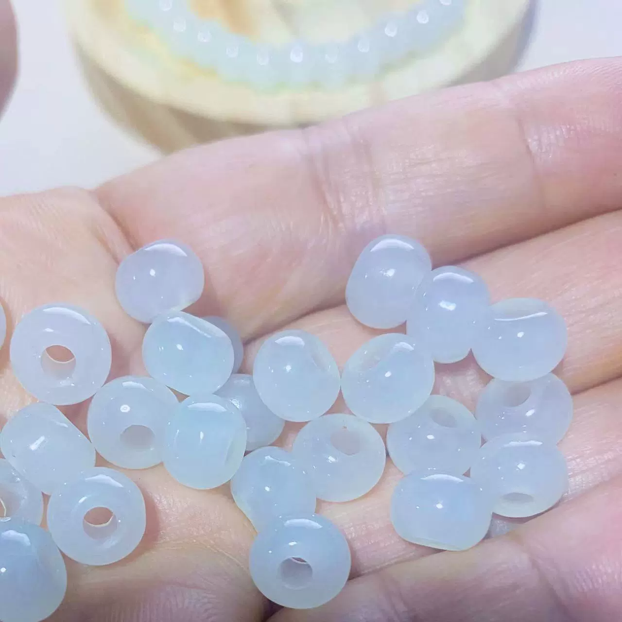 Glass beads, beaded bracelet handmade, accessory, accessories white jade, 2mm, DIY