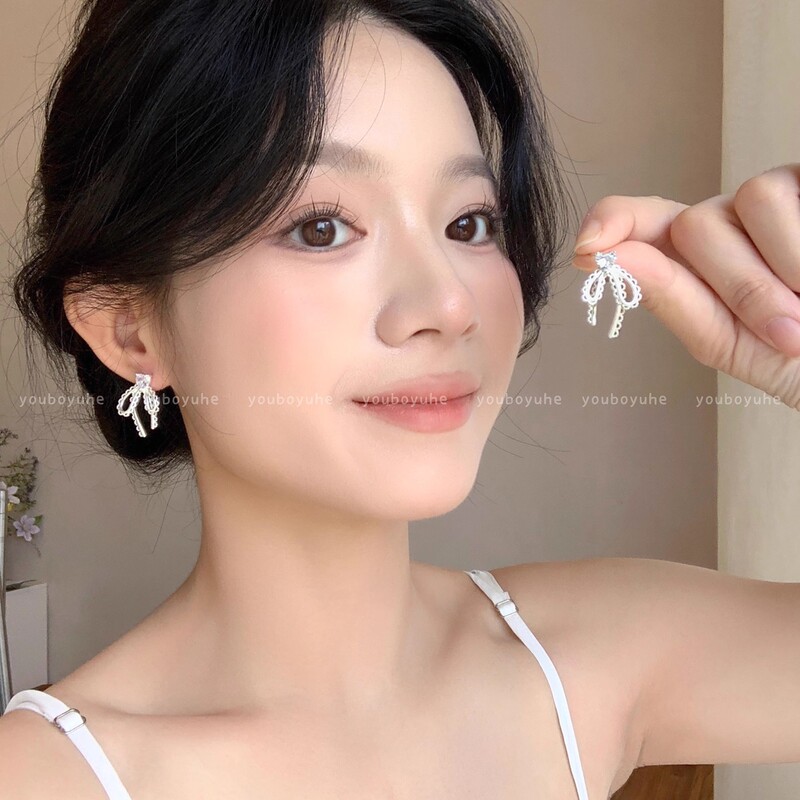 温柔风花朵锆石流苏耳环女轻奢高级感独特设计精致耳钉夸张耳饰品|undefined