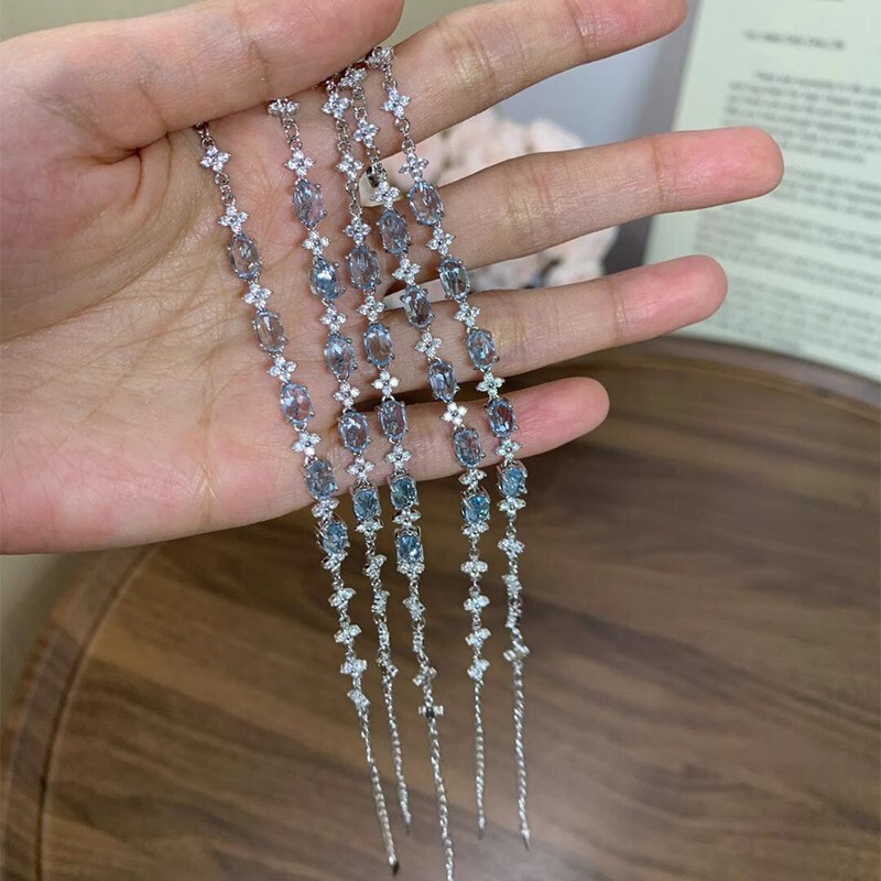 2025 New Blue Jelly Bracelet, Versatile, Super Fairy, Cool and Elegant, Purely Handmade, Finished Product, Dreamy