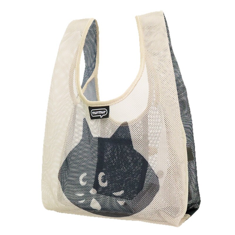 先行販売日本の新しい猫メッシュショッピングバッグ漫画かわいいランチバッグポータブル折りたたみショッピングバッグランチボックスバッグ|undefined