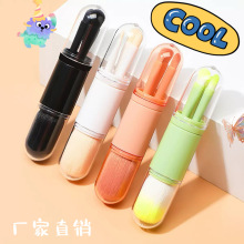 迷你便携式四合一化妆刷多功能旅行散粉眼影腮红修颜伸缩胶囊刷