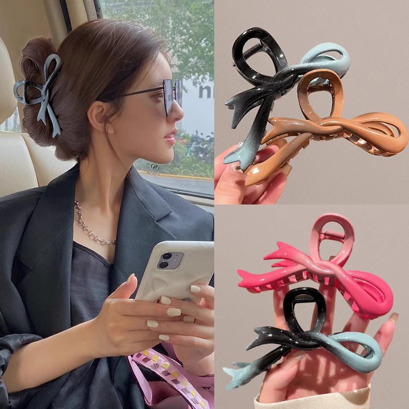 Zhao Lusi mismo estilo de clip de agarre de lazo femenino 2025 nuevo clip de tiburón grande de alta gama en la parte posterior de la cabeza horquilla