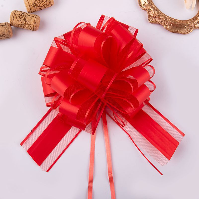 Comercio exterior transfronterizo 50 gran hilo de nieve elegante color natural bola flor Navidad regalo flor embalaje color sólido guirnalda cinta