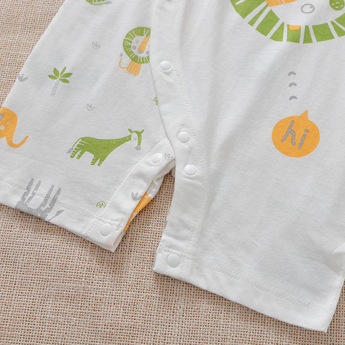 Baby Bodysuit Summer Newborn Baby Hosiery Climbing Suit Class A 100% Cotton Boneless Short Sleeve Newborn Clothes