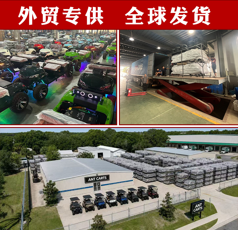New model, two-seater golf cart powered by a lithium battery, off-road version, heavy-duty electric farm vehicle with hydraulic dump function