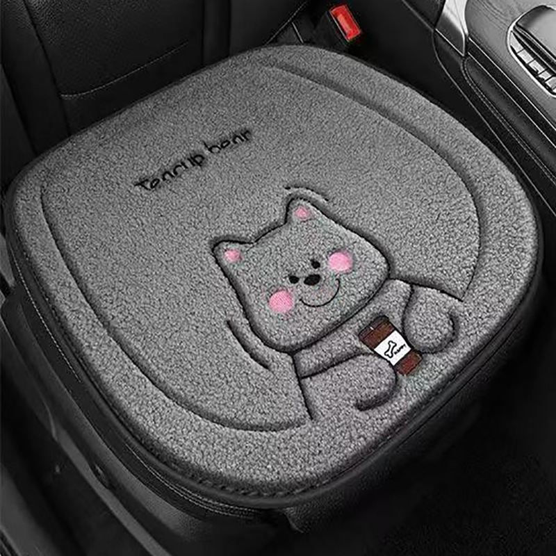 Seat cushion, seat cover – Universal Seat Cushion Set - plush-bear-gray-front-pad-one-piece
