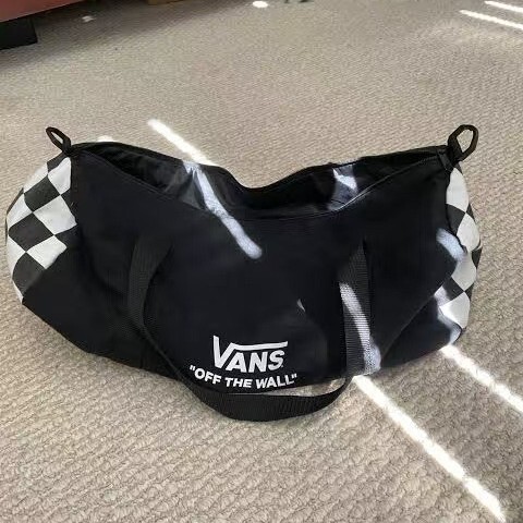V@Ns Vans Black Classic Logo Shoulder Bag Checkerboard Strap Matchinging Artifact Handbag for Men and Women Couples