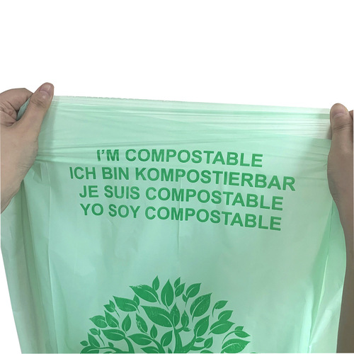 Amazon PLA corn starch biodegradable garbage bag kitchen household compostable flat mouth garbage bag