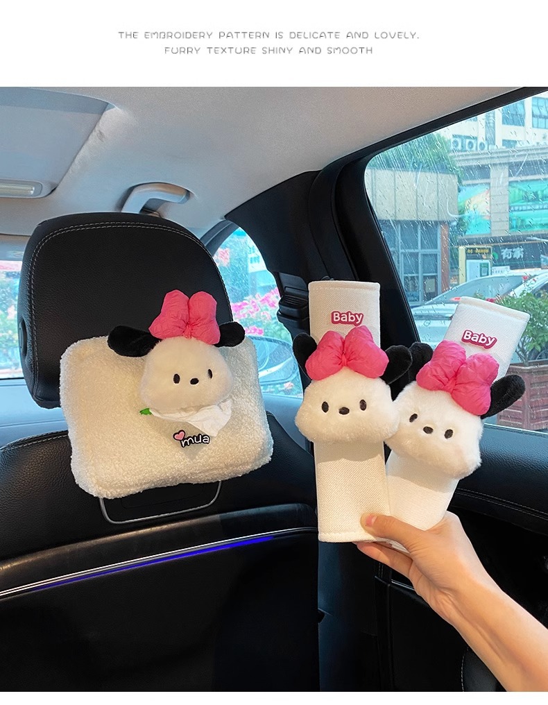Car Tissue Box Cute Cartoon Doll Internet Celebrated Panda Car Tissue Bag Car Modification Sun Visor Tissue Box
