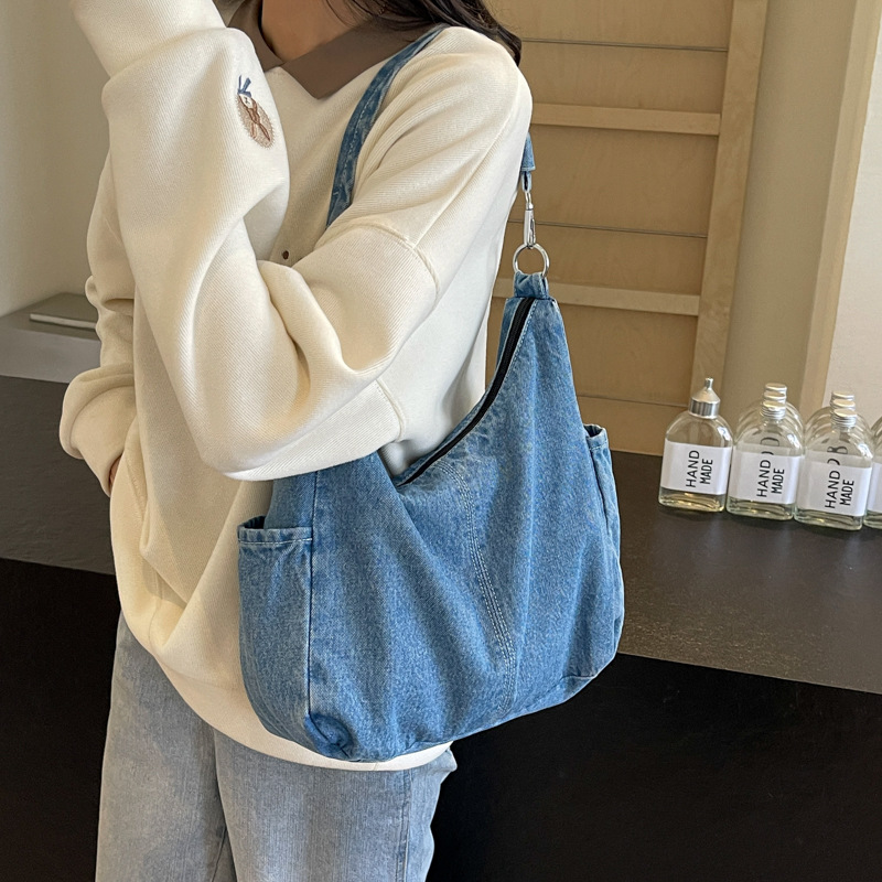 Bolso de mezclilla casual de gran capacidad para mujer 2024 nuevo bolso de mensajero de todo fósforo de moda bolso de hombro de viaje de moda