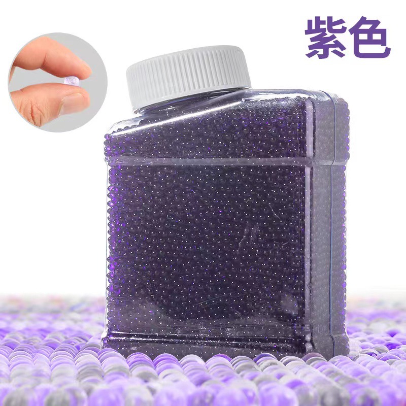 Bolitas de gel absorbente de agua 7-8mm, perlas decorativas hidratantes, paquete en botella cuadrada