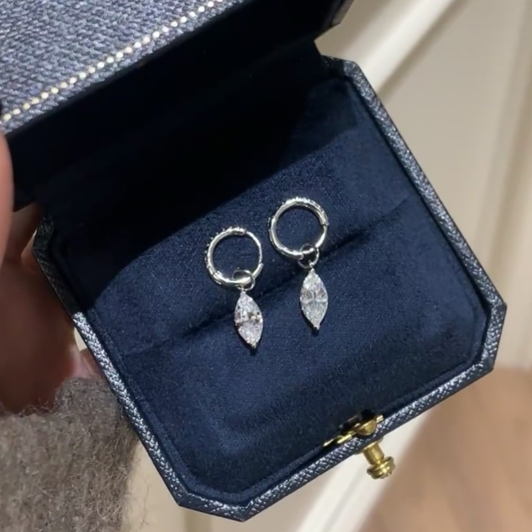 Orecchini a lobo vintage marquise in zircone per donna di lusso_voghion.com