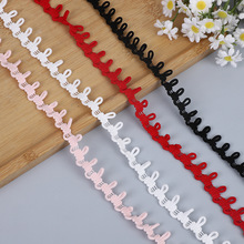 现货供应花边扣袢带 衣领纽扣袢纽扣眼 纽扣眼松紧低弹弹力扣扣袢