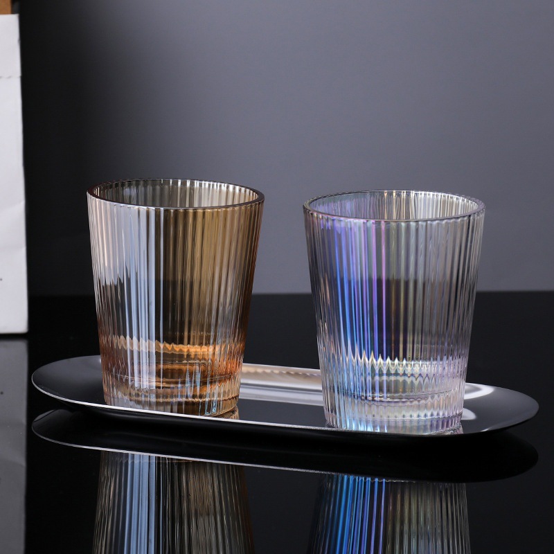Stripe Brilliant Amber / Silver Tray