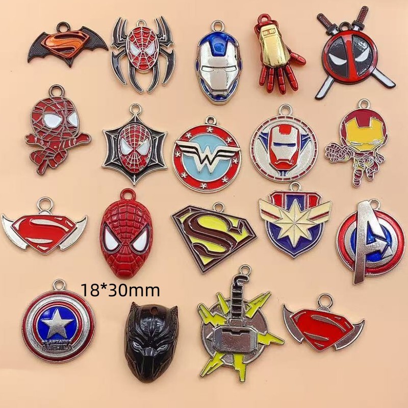 American Captain Marvel Thanos Iron Man Thor Loki Deadpool Brooch Bat Wonder Woman Superman Pendant