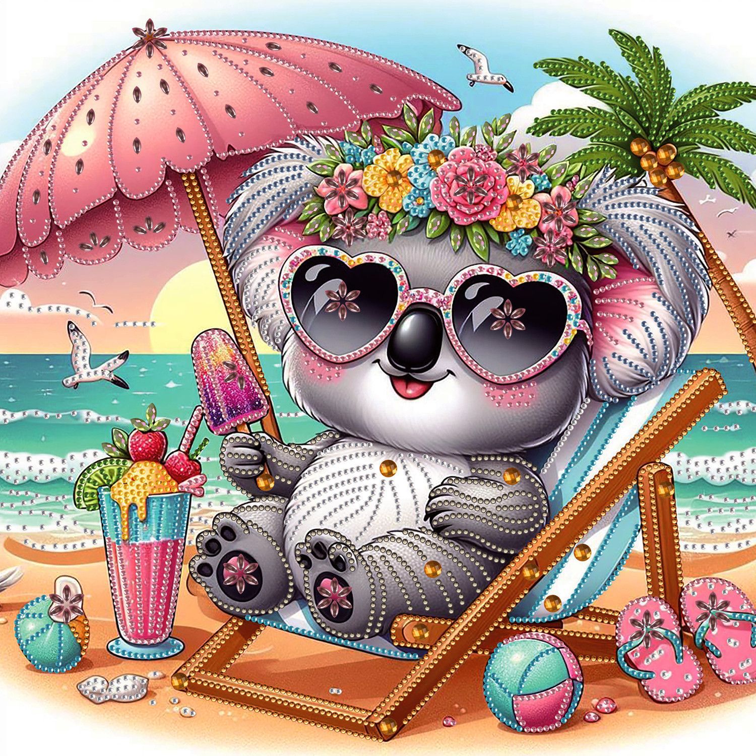 Pintura artesanal con diamantes