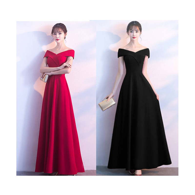 Burgundy evening dress for bride, summer long wedding dress, open shoulders 3