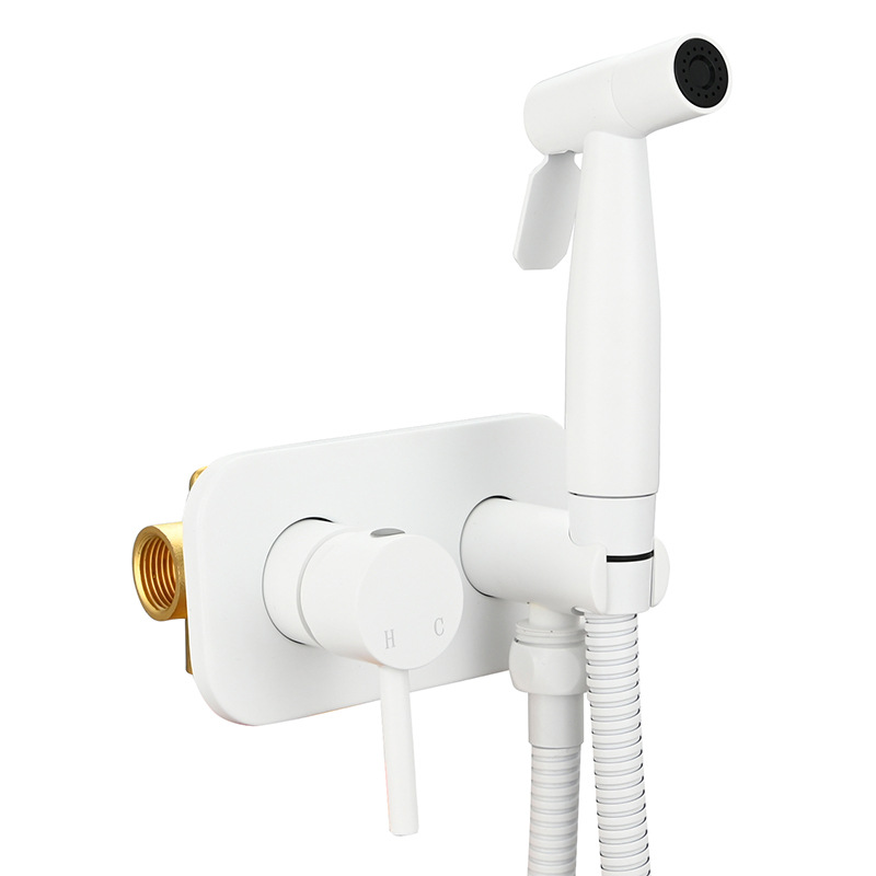 Oculta inodoro a presión pistola traje caliente y fría de las mujeres boquilla limpiador negro aseo socio lavado a presión pequeña ducha