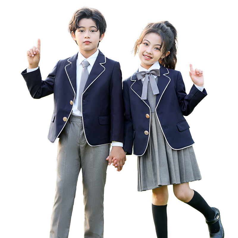 Trajes para estudiantes de primaria y secundaria, uniformes escolares, estilos de otoño e invierno, trajes de niños y niñas de estilo británico, uniformes de jardín de infantes para niños, uniformes de clase