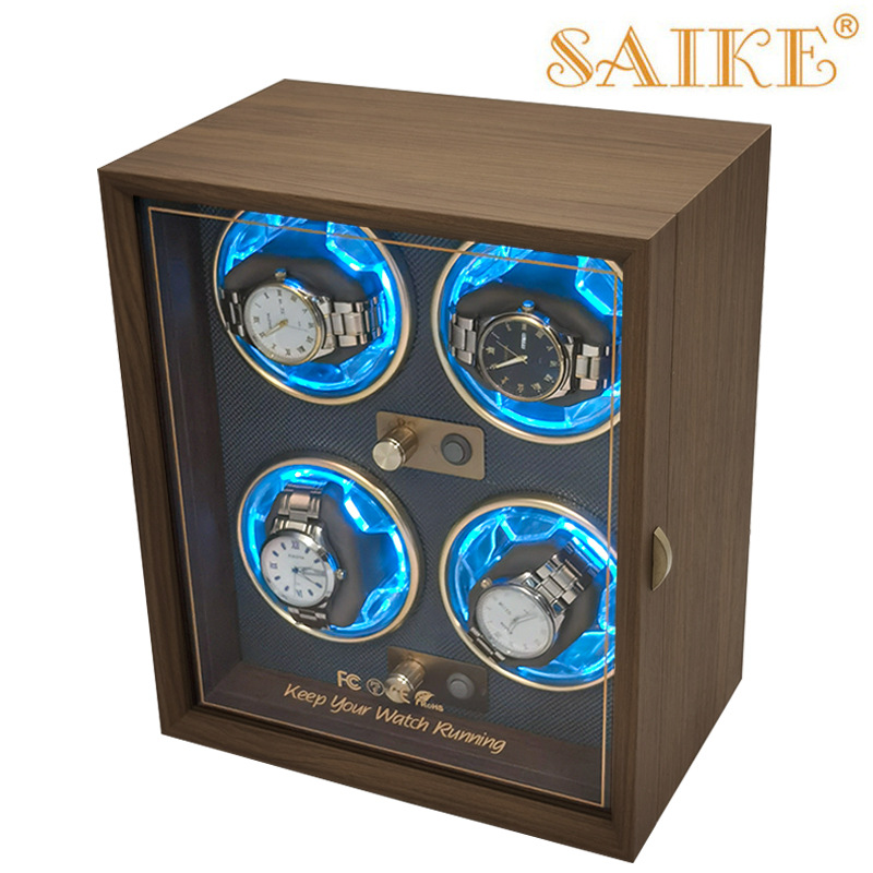【轻奢版】黑胡桃4表位全自动机械手表上链摇表器家用电动转表器