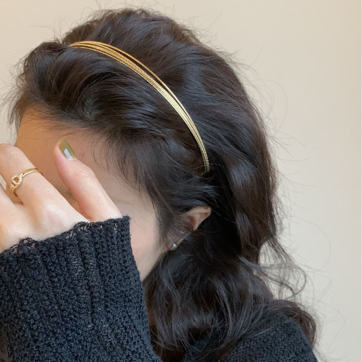 European and American Cross-Border Exclusive Fine Metal Multi-Layer Headband Simple Style Alloy Headband Women's Hair Clip Hairpin for Going Out