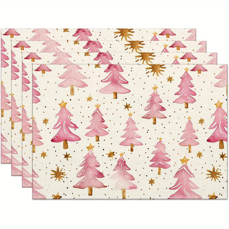 temu クロスボーダー クリスマス 新しいリネン プレースマット ホリデー パーティー パーティー デコレーション カップ 防汚断熱テーブルマット|undefined