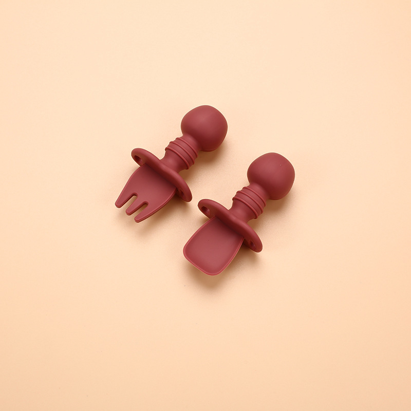 브릭 레드/실리콘 포크와 스푼