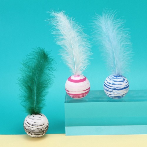 Cat toys rainbow ball elastic silent ball dog solid ball self-healthy artifact grinding teeth and bite-resistant ball